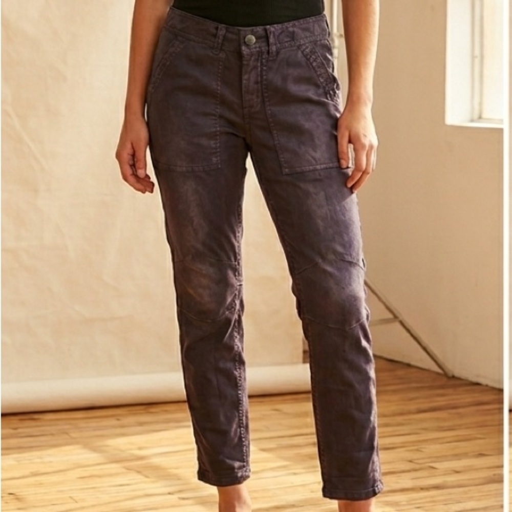 Free People Cotton Faded Plum utility pants